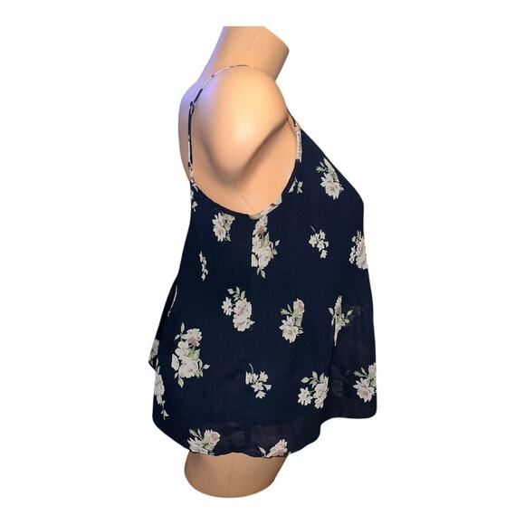 Abercrombie & Fitch womens small cami blue floral pleated cami floral print - Picture 4 of 7